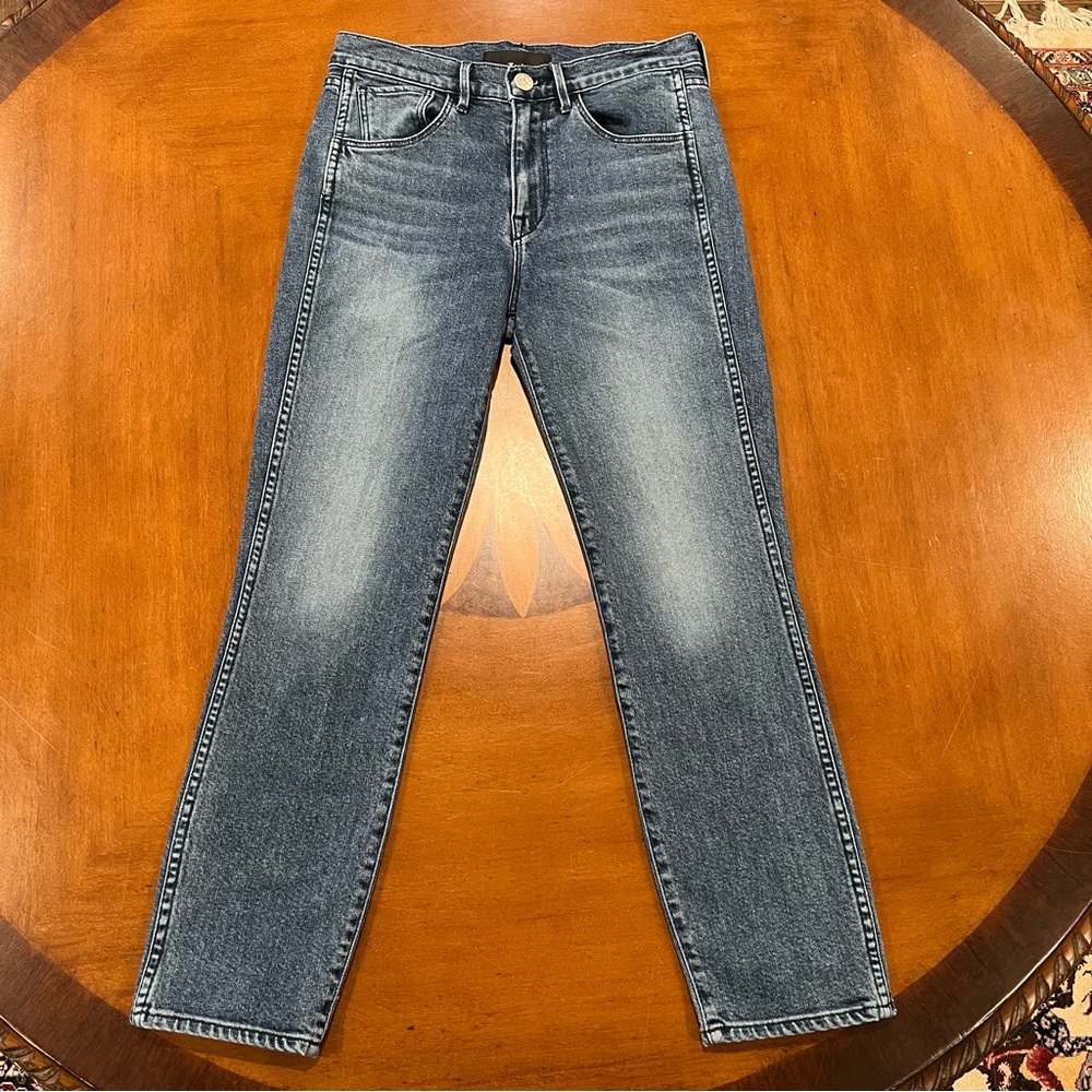 3x1 Celie Straight High-Rise Cropped Jeans 26 Anthropologie Slim Denim Tapered - Picture 3 of 16